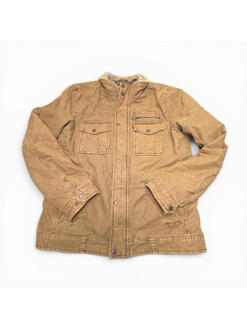 Levi's Jacket  Mens M Brown Trucker Sherpa Lined Field Chore Outside